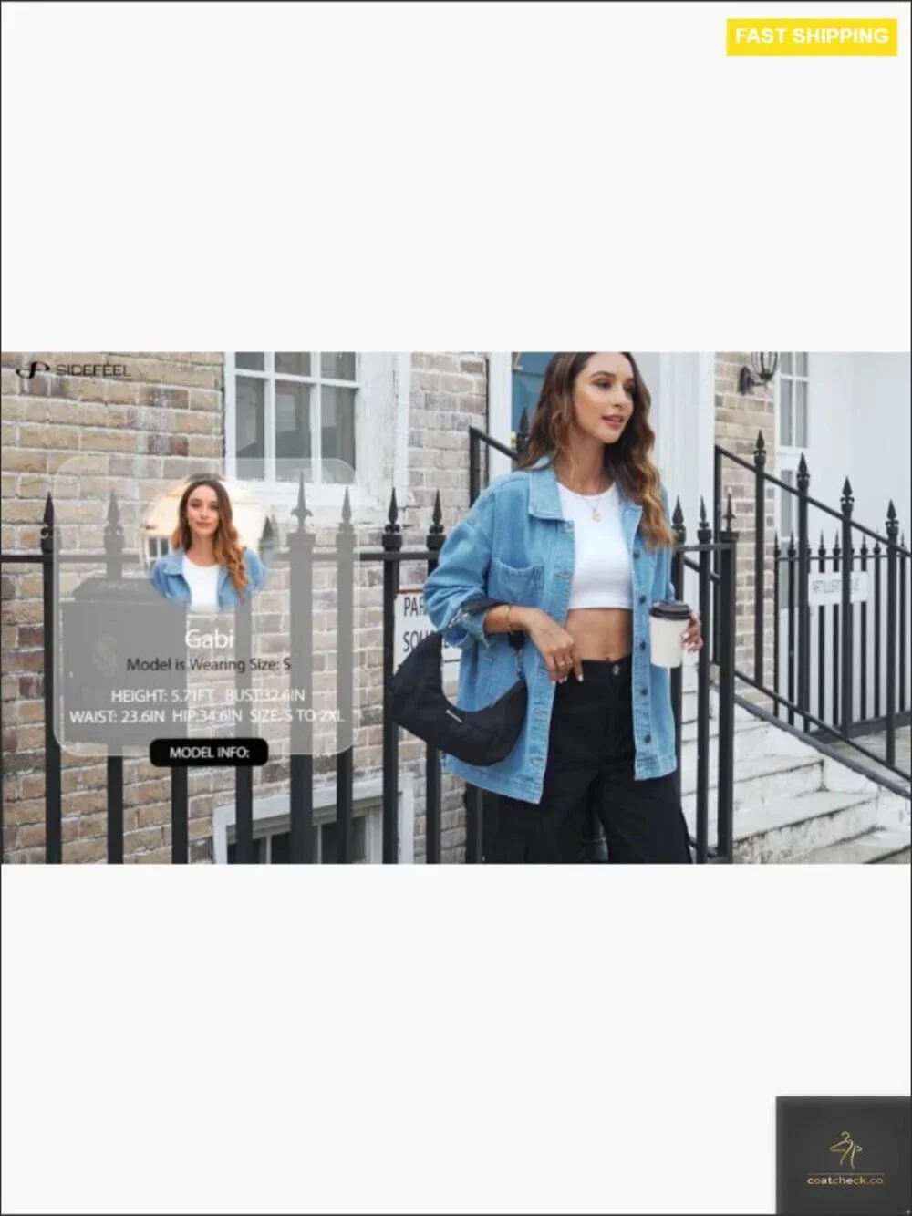 Oversized Denim Jacket Boyfriend Style Long Sleeve Button Down Trench Coat